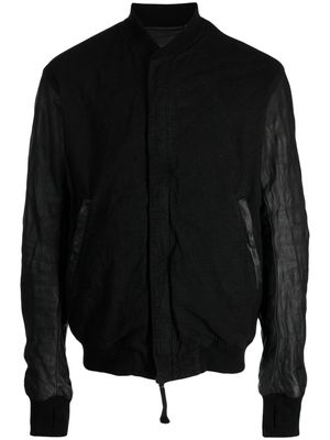 Boris Bidjan Saberi collarless zipped lightweight jacket - Black