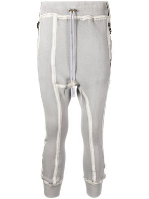 Boris Bidjan Saberi contrasting-trim detail track pants - Grey