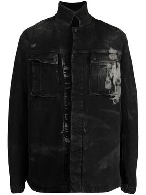 Boris Bidjan Saberi distressed-effect cotton-blend denim jacket - Black