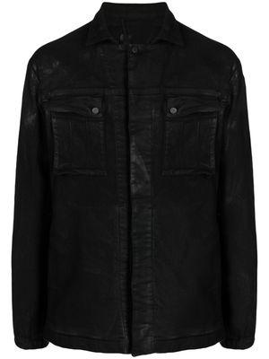 Boris Bidjan Saberi distressed-effect spread-collar jacket - Black