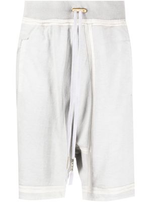 Boris Bidjan Saberi drawstring-waistband cotton shorts - Grey