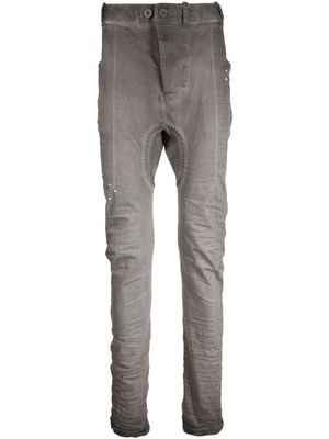 Boris Bidjan Saberi faded drop-crotch skinny trousers - Grey