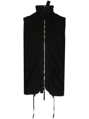 Boris Bidjan Saberi high-neck zip-up cotton vest - Black