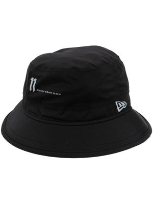 Boris Bidjan Saberi logo-print bucket hat - Black