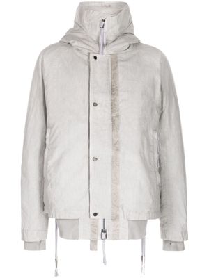 Boris Bidjan Saberi panelled cotton parka jacket - Grey