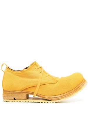 Boris Bidjan Saberi perforated soft-leather Derby shoes - Yellow