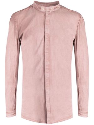 Boris Bidjan Saberi stand-up collar cotton shirt - Pink