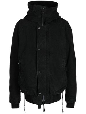 Boris Bidjan Saberi wax-coated parka jacket - Black