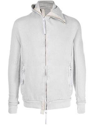 Boris Bidjan Saberi zip-up cotton hoodie - Grey