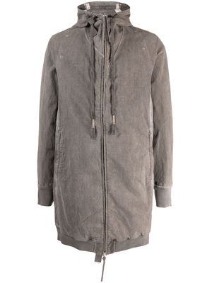 Boris Bidjan Saberi zipped hooded jacket - Grey
