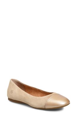 Børn Batti Mixed Media Ballet Flat in Taupe Suede