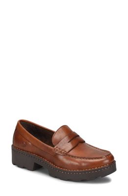 Børn Carrera Platform Penny Loafer in Brown F/G