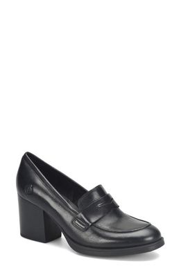 Børn Holliston Block Heel Penny Loafer in Black F/G