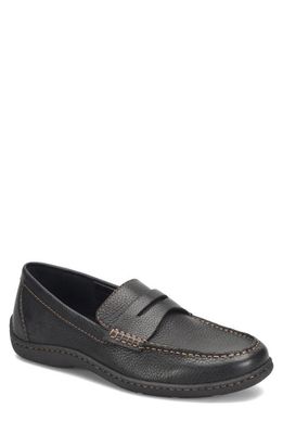 Børn Simon III Penny Strap Loafer in Black Leather
