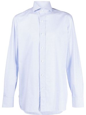 Borrelli check-pattern spread-collar shirt - Blue