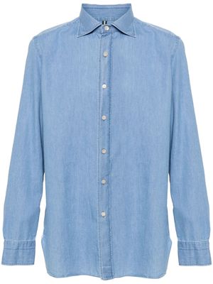 Borrelli cutaway-collar chambray shirt - Blue