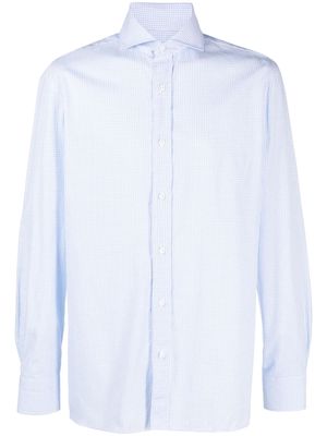 Borrelli long-sleeve checked cotton shirt - Blue