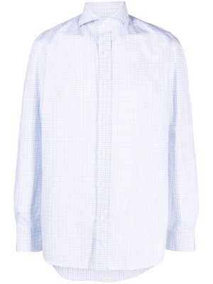 Borrelli long-sleeve checked shirt - Blue