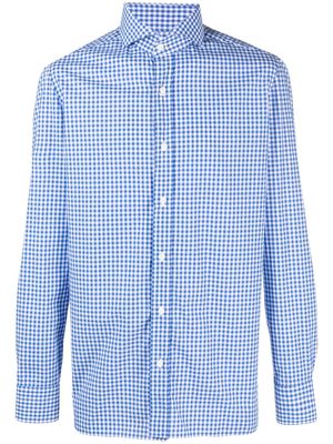 Borrelli long-sleeve gingham cotton shirt - Blue