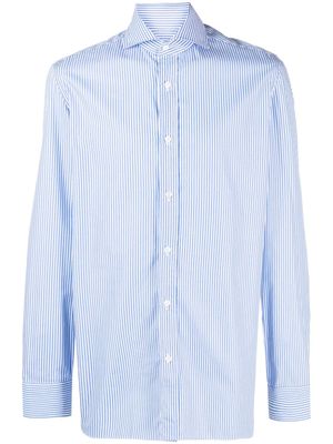 Borrelli long-sleeve striped cotton shirt - Blue