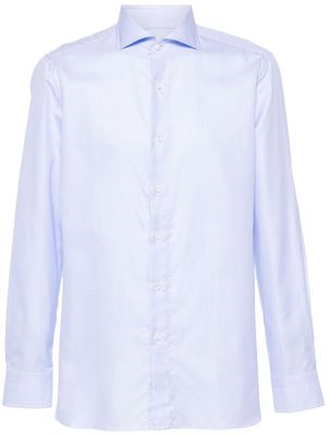 Borrelli spread collar cotton shirt - Blue