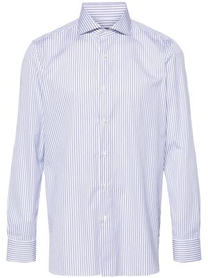 Borrelli striped poplin shirt - Blue