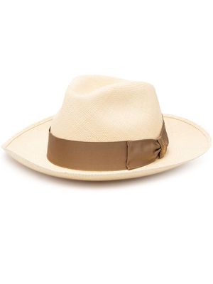Borsalino bow-detail trilby hat - Neutrals