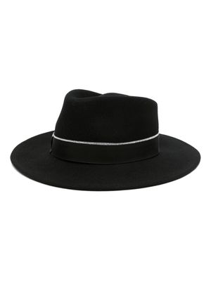 Borsalino bow-detail wool hat - Black