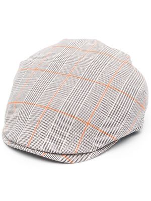 Borsalino check-print curved-peak beret - Neutrals