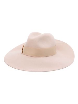 Borsalino Claudette brushed wool hat - Neutrals