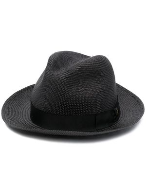 Borsalino curved-brim straw hat - Black