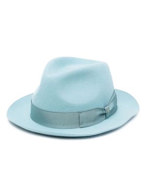 Borsalino Fedora brushed-felt hat - Blue