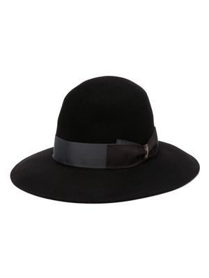 Borsalino grosgrain-ribbon felted sun hat - Black