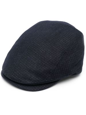 Borsalino houndstooth wool flat cap - Blue