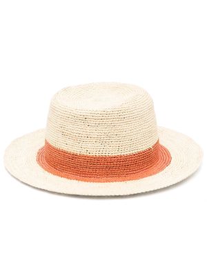 Borsalino interwoven-design sun hat - Neutrals