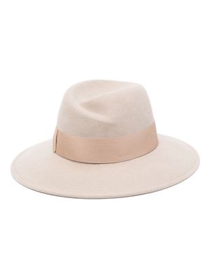 Borsalino logo-hatband wool hat - Neutrals