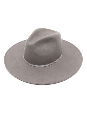 Borsalino logo-plaque wool hat - Grey