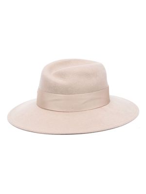 Borsalino logo-tag wool hat - Neutrals