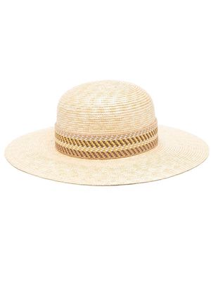 Borsalino narrow brim straw hat - Neutrals