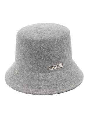 Borsalino Noa logo-plaque bucket hat - Grey