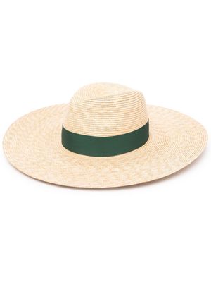 Borsalino Panama braided wide sun hat - Neutrals