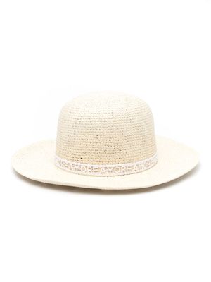 Borsalino Panama crochet-detail hat - Neutrals