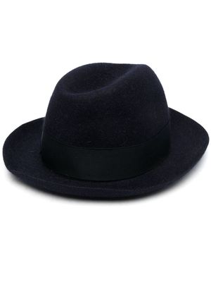 Borsalino ribbon-detail fedora hat - Blue