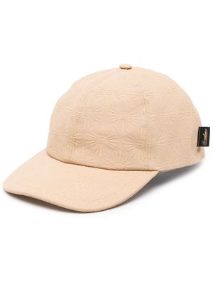 Borsalino rubberised-logo cotton baseball cap - Neutrals