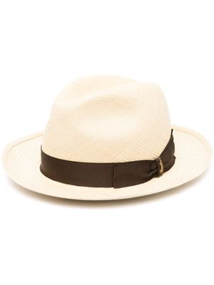 Borsalino side-bow straw sun hat - Neutrals