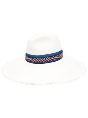 Borsalino Sophie panama fringed hat - White