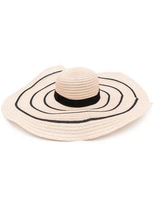 Borsalino striped sun hat - Neutrals