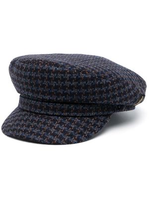 Borsalino tweed baker-boy cap - Blue