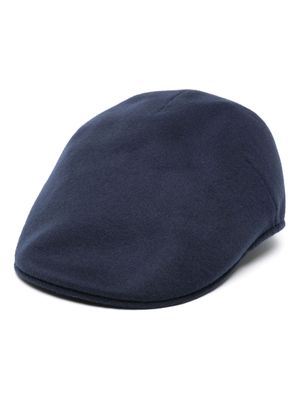 Borsalino virgin wool felted flat cap - Blue