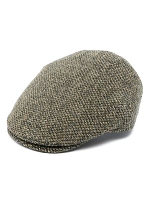 Borsalino virgin wool tweed flat cap - Green